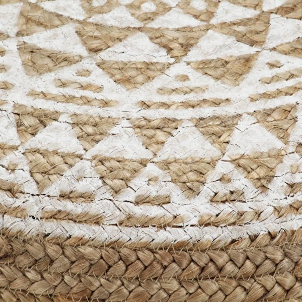 vidaXL Handgjord sittpuff vit 45x30 cm jute Vit