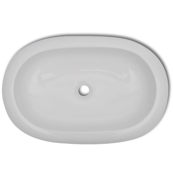 vidaXL Handfat Vänern 63x42cm vit Vit