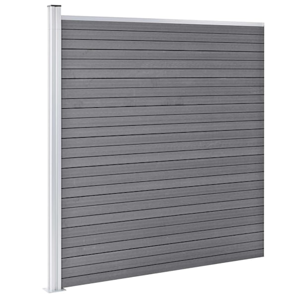 vidaXL WPC-staketpanel 6 fyrkantig + 1 vinklad 1138x186 cm grå grå