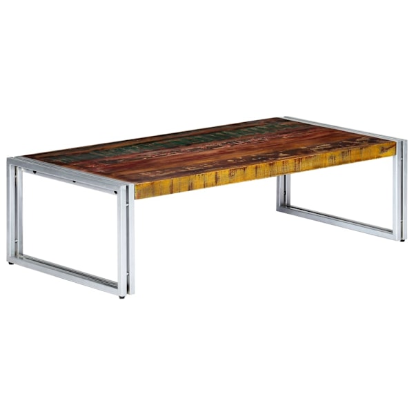 vidaXL Soffbord 120x60x35 cm massivt återvunnet trä multifärg