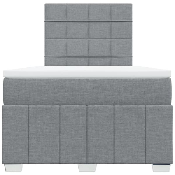 vidaXL Ramsäng med madrass ljusgrå 120x190 cm tyg Grå