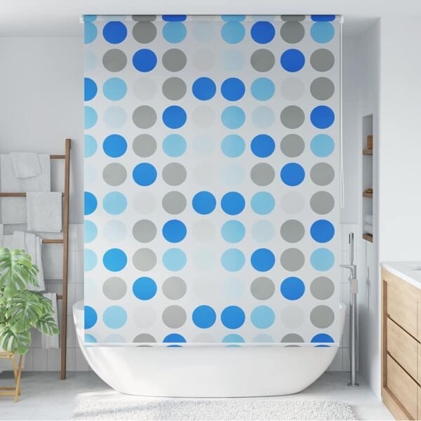 vidaXL Rullgardin för dusch 160x240 cm cirkel multifärg