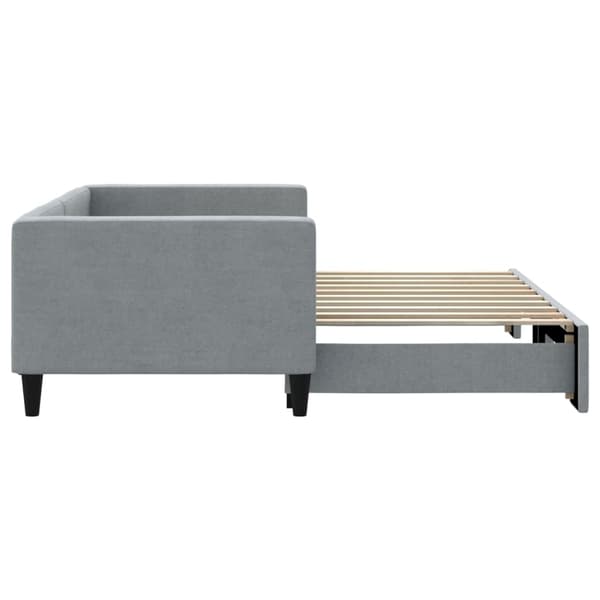 vidaXL Dagbädd utdragbar ljusgrå 90x190 cm tyg Grå