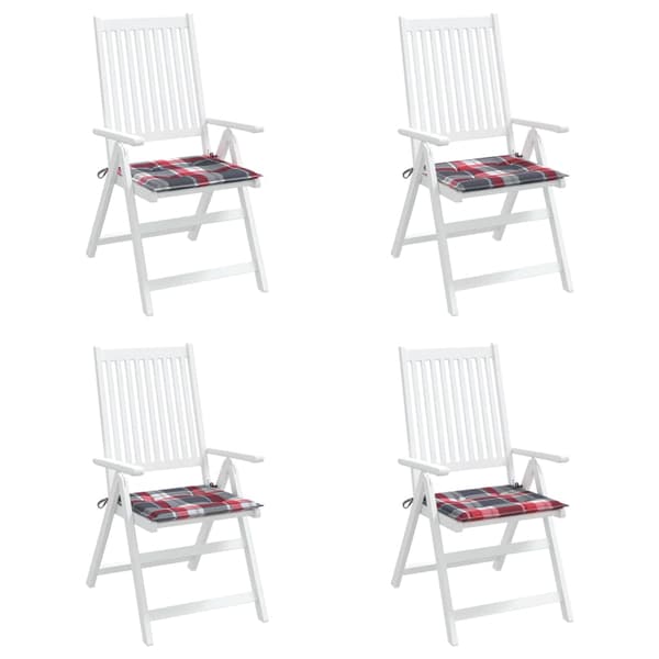 vidaXL Stolsdynor 4 st rödrutig 50x50x3 cm oxfordtyg multifärg