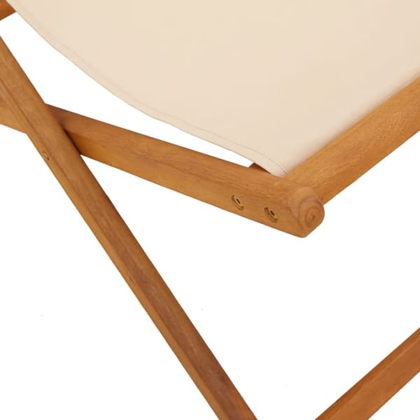 vidaXL Hopfällbara stolar 2 st beige tyg och massivt trä Beige