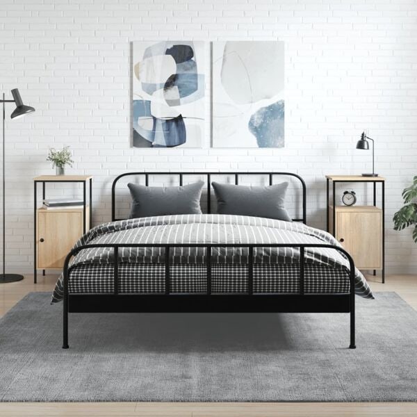 vidaXL Sängbord 2 st sonoma-ek 41x31x80 cm konstruerat trä Brun