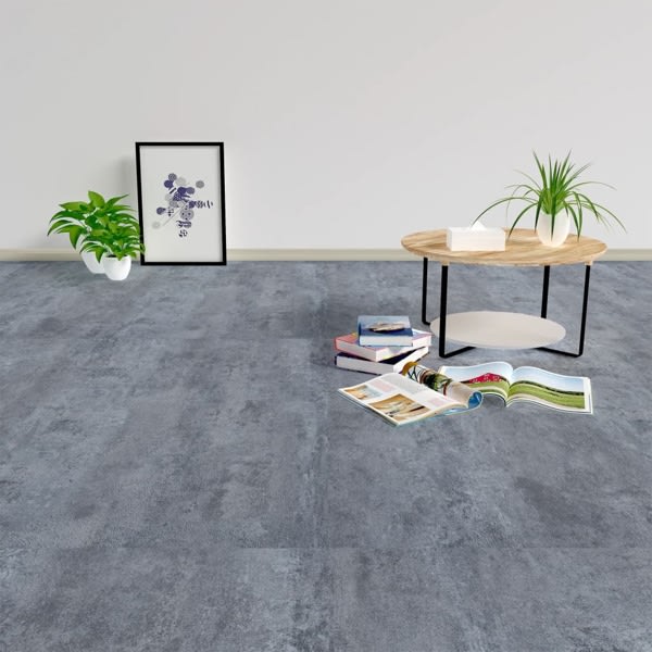 vidaXL Självhäftande golvplankor 5,11 m² PVC grå marmor grå