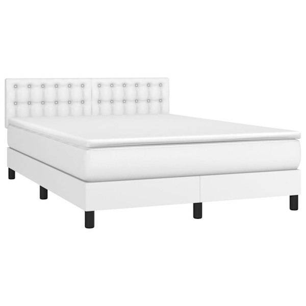 vidaXL Ramsäng med madrass vit 140x190 cm konstläder Vit