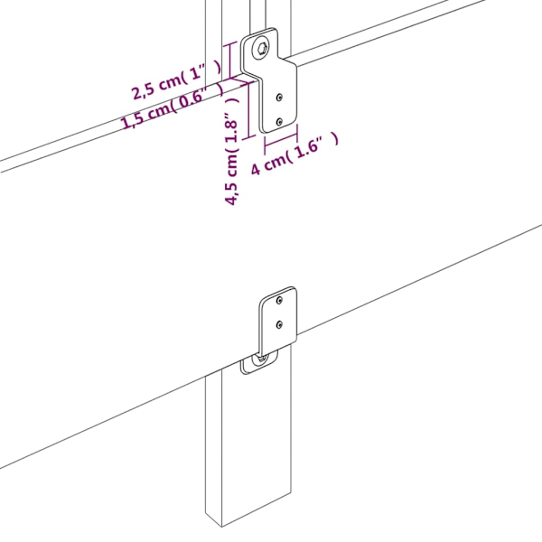 vidaXL Sänggavel mörkgrå 100x5x78/88 cm sammet Grå