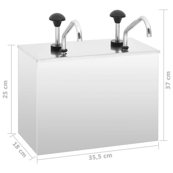vidaXL Dressingbehållare rostfritt stål 2 x 3,5 L Silver
