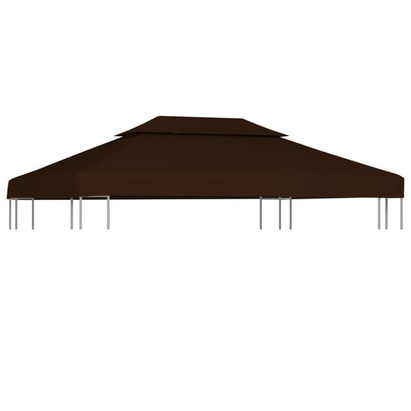 vidaXL Paviljongtak med ventilering 310 g/m² 4x3 m brun Brun