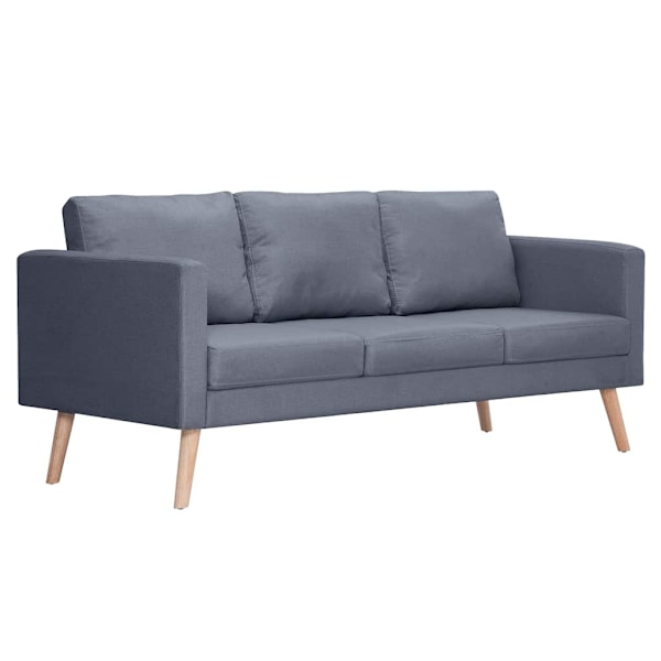 vidaXL Soffa i tyg 3-sitsig mörkgrå grå