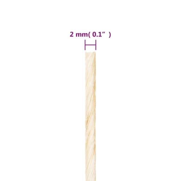 vidaXL Rep 100% sisal 2 mm 1500 m