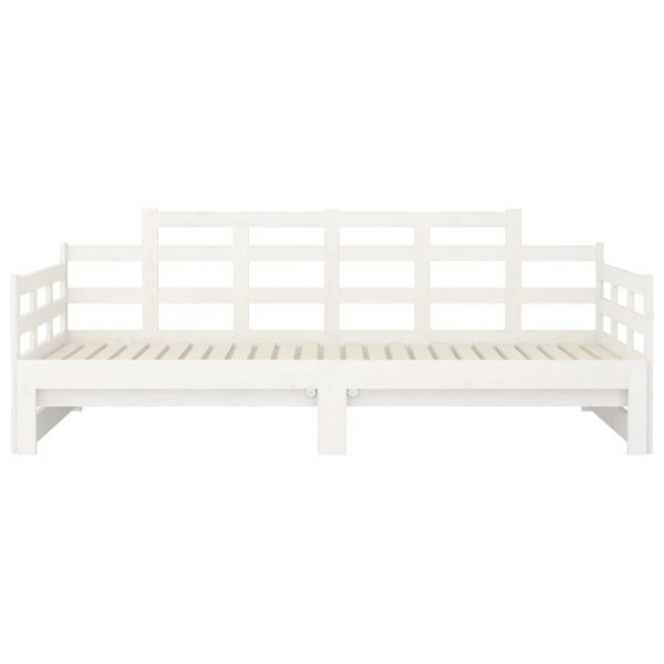 vidaXL Dagbädd utdragbar vit massiv furu 2x(90x200) cm Vit
