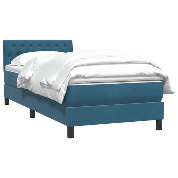 vidaXL Ramsäng med madrass mörkblå 80x210 cm sammet Blå