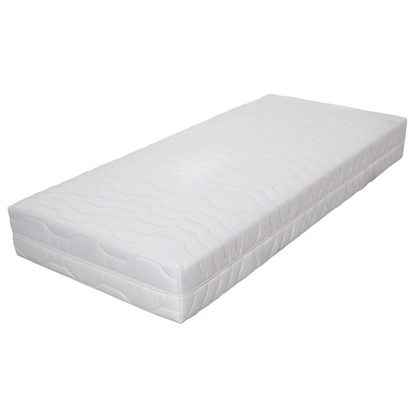 vidaXL Madrass 90x200 cm 7 zoner pocketfjädrar 20 cm H3 Vit