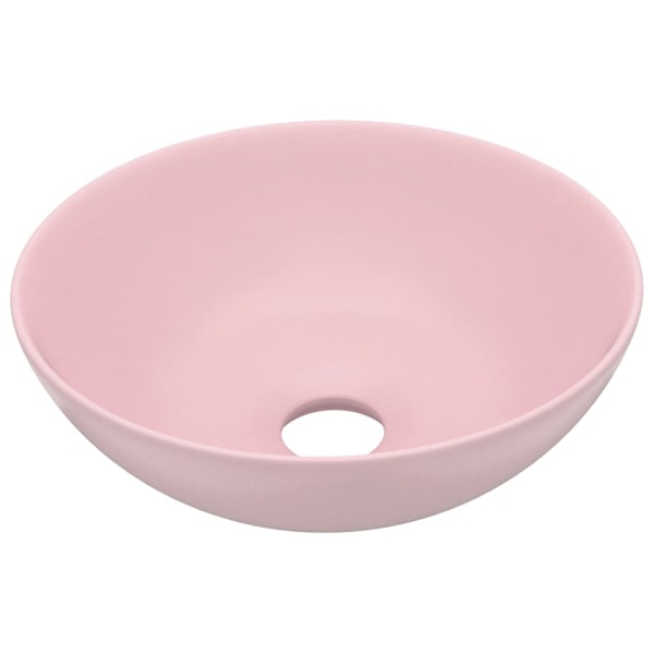 vidaXL Handfat keramik matt rosa rund Rosa