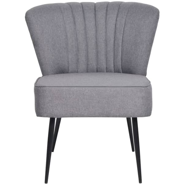vidaXL Cocktailfåtölj ljusgrå tyg grå