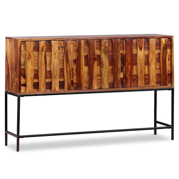 vidaXL Skänk i massivt sheeshamträ 120x30x80 cm Brun