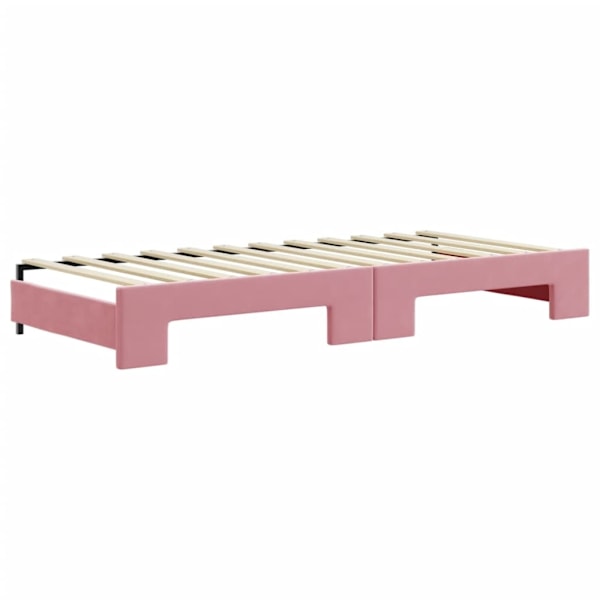 vidaXL Dagbädd utdragbar med madrasser rosa 90x200 cm sammet Rosa