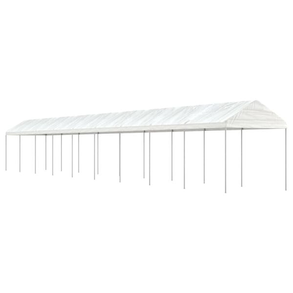 vidaXL Paviljong med tak vit 20,07x2,28x2,69 m polyeten Vit