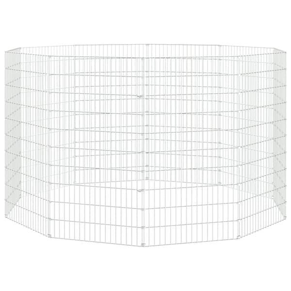 vidaXL Husdjursbur 10-panel 54x100 cm galvaniserat järn Silver
