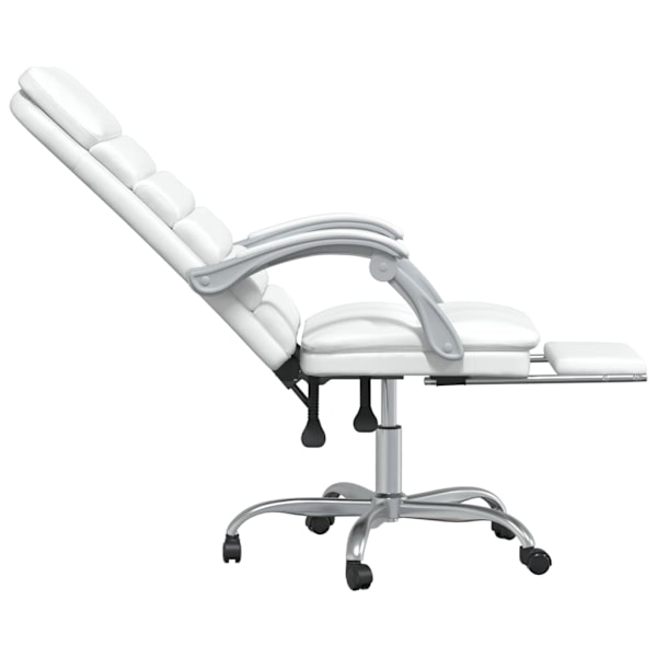 vidaXL Kontorsstol med massage vit konstläder Vit