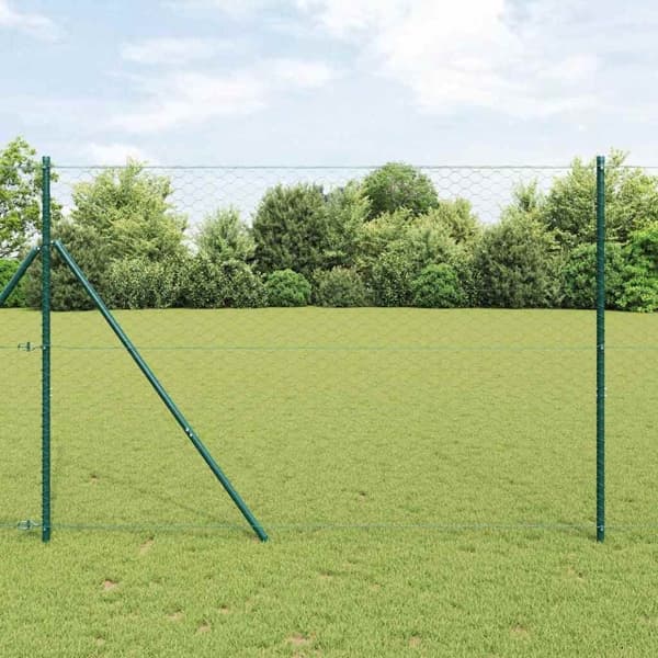 vidaXL Hexagonalt staket markfäste 100 x 1,6 m PVC-belagda stål Grå Grå