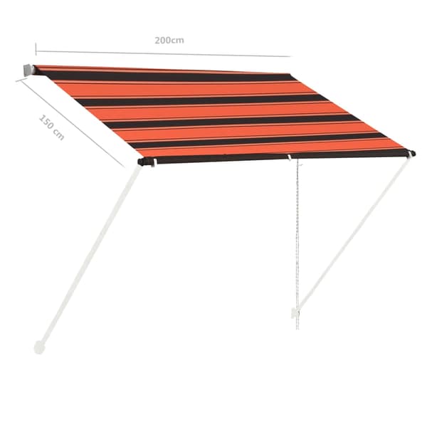 vidaXL Markis 200x150 cm orange och brun multifärg