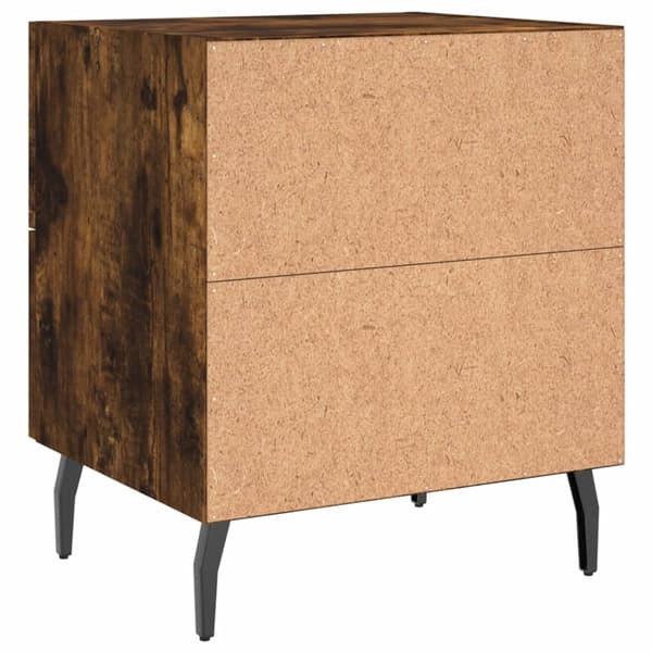vidaXL Sängbord rökfärgad ek 40x35x47,5 cm konstruerat trä Brun