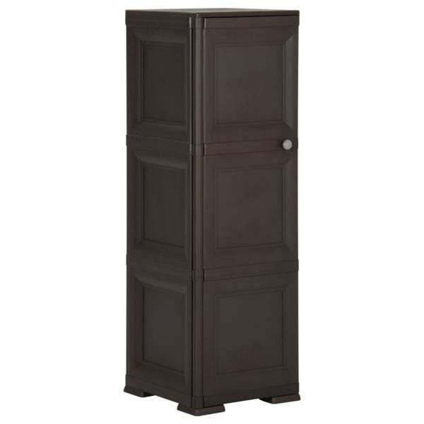 vidaXL Plastskåp 40x43x125 cm träimitation brun Brun