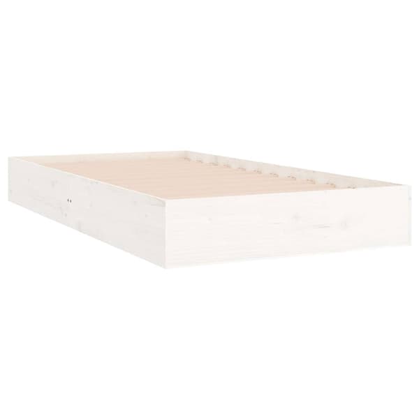 vidaXL Sängram vit massivt trä 100x200 cm Vit