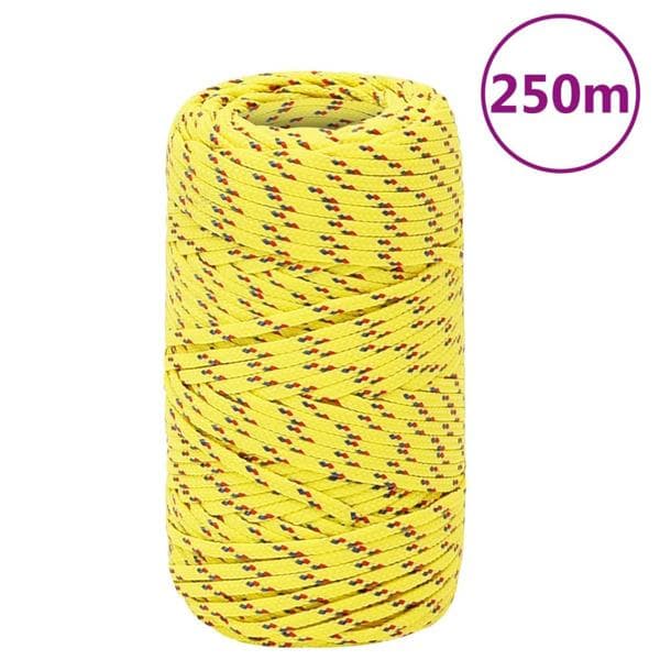 vidaXL Båtlina gul 2 mm 250 m polypropen