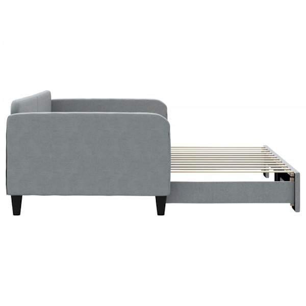 vidaXL Dagbädd utdragbar ljusgrå 100x200 cm tyg Grå