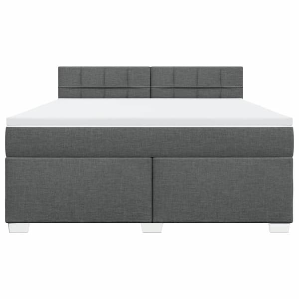 vidaXL Ramsäng med madrass mörkgrå 180x200 cm tyg Grå