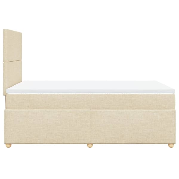 vidaXL Ramsäng med madrass gräddvit 120x190 cm tyg Kräm