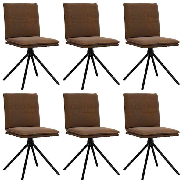 vidaXL Matstolar 6 st brun konstmocka Brun