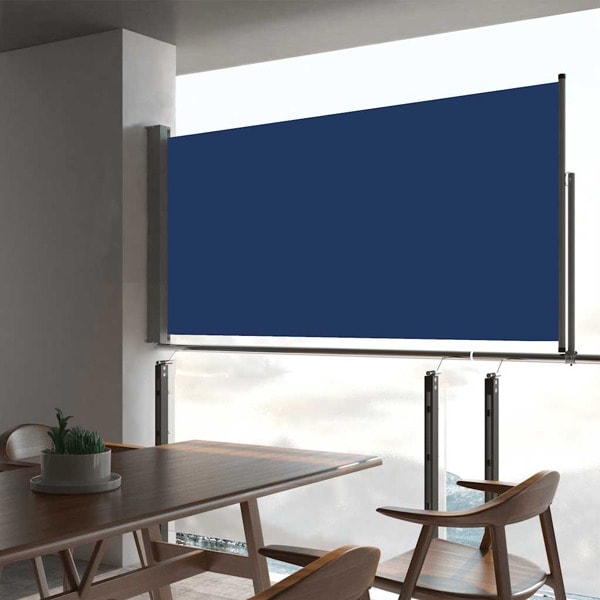 vidaXL Infällbar sidomarkis 80x300 cm blå Blå