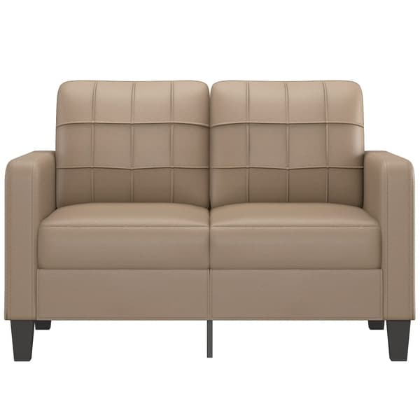 vidaXL 2-sitssoffa cappuccino 120 cm konstläder Brun