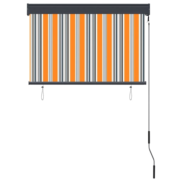 vidaXL Rullgardin utomhus 100x250 cm gul och blå multifärg