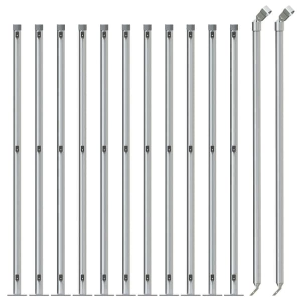 vidaXL Gunnebostängsel med stolpsko silver 0,8x25 m Silver
