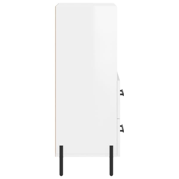 vidaXL Skåp vit högglans 34,5x34x90 cm konstruerat trä Vit