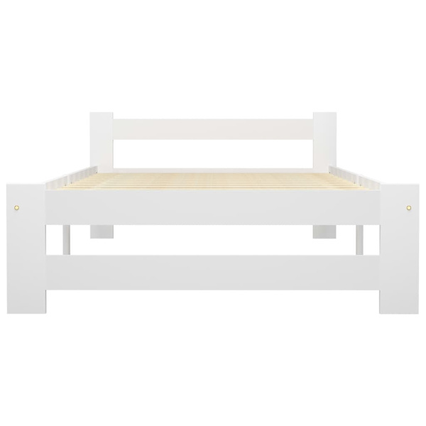 vidaXL Sängram vit massiv furu 90x200 cm Vit