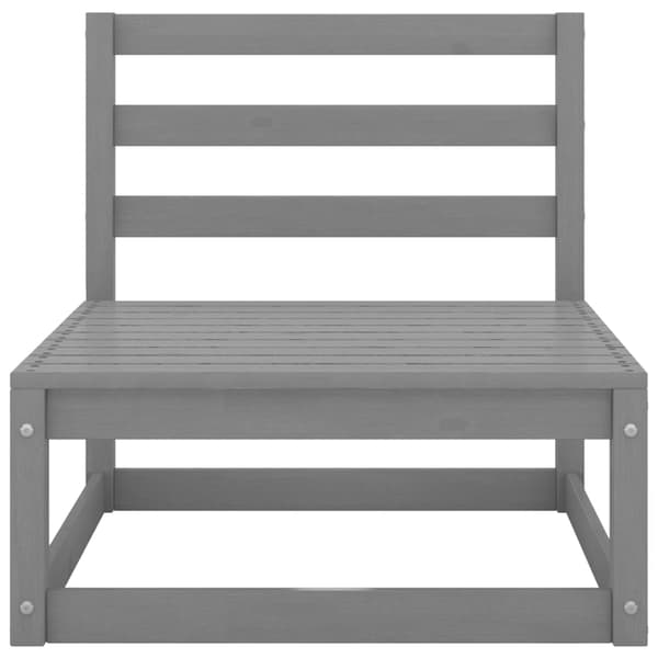vidaXL Loungegrupp med dynor 8 delar grå massiv furu grå