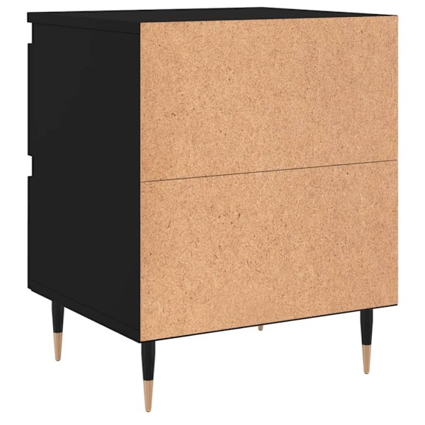 vidaXL Sängbord 2 st svart 40x35x50 cm konstruerat trä Svart