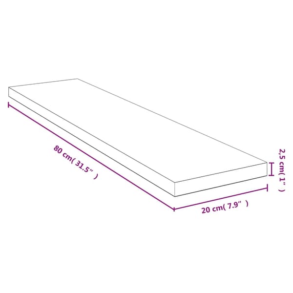 vidaXL Vägghylla 80x20x2,5 cm bambu Brun