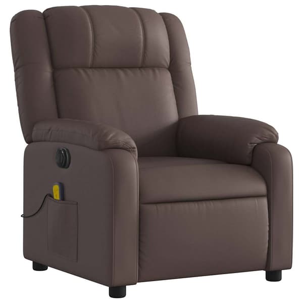 vidaXL Elektrisk massagefåtölj brun konstläder Brun