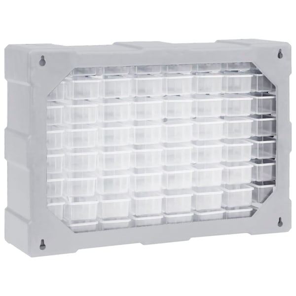vidaXL Sortimentskåp med 64 lådor 52x16x37,5 cm grå