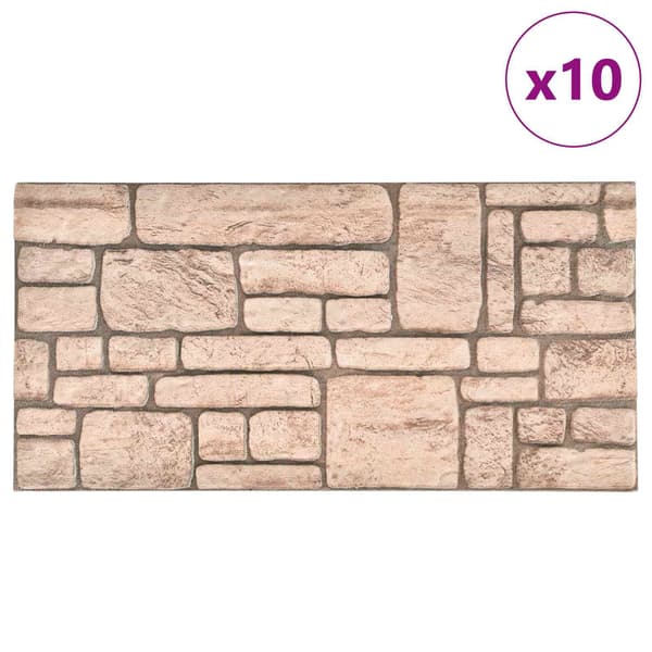 vidaXL Väggpaneler 10 st 100 x 50 cm Beige EPS Skum Beige