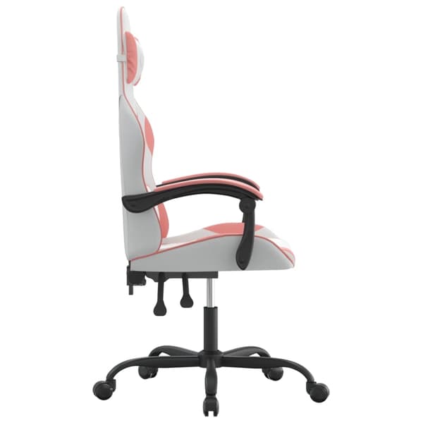 vidaXL Gamingstol vit och rosa konstläder Rosa